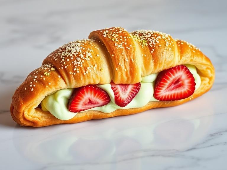 Cornetto bi gusto pistacchio e fragola