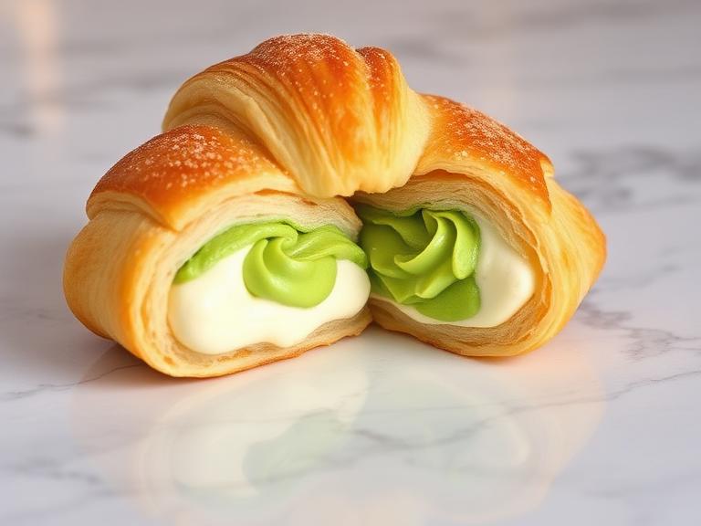 Cornetto bi gusto crema e pistacchio