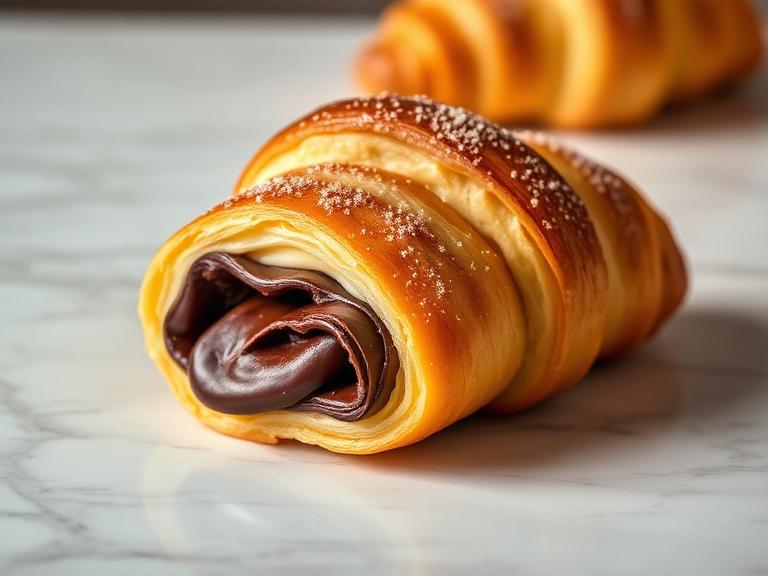 Cornetto bi gusto crema e cioccolato fondente