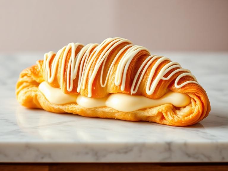 Cornetto bi gusto cioccolato bianco e crema