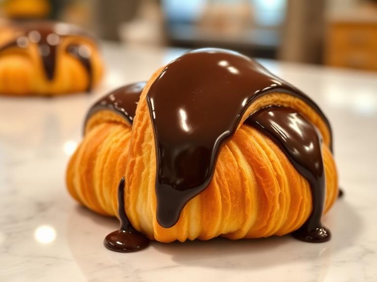 Cornetto glassato al cioccolato fondente